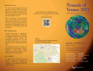 Transit of Venus Brochure - front