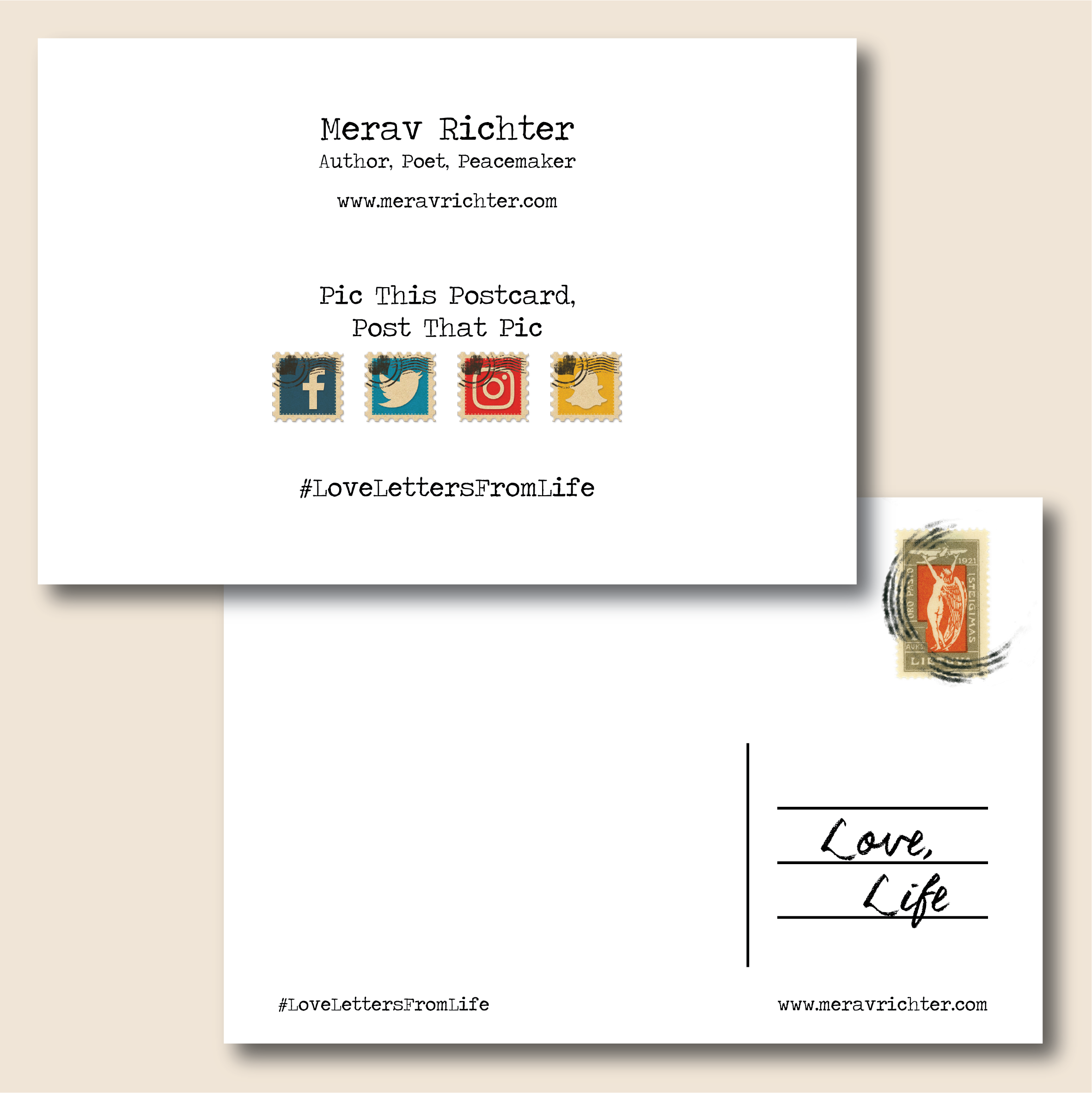 Love Letters From Life postcard design