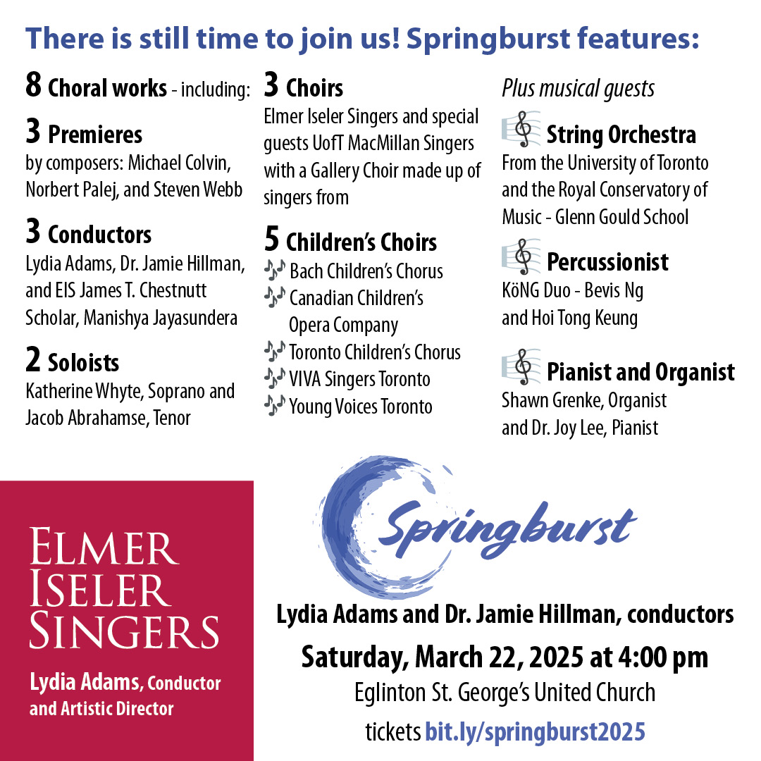 Elmer Iseler Singers, Springburst concert